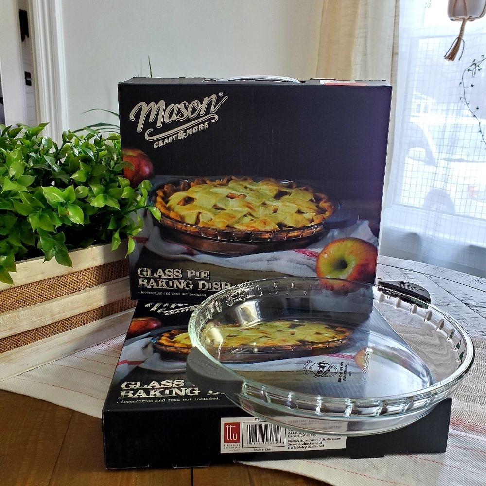 Mason Craft & More 10" Glass Pie Dish 2 Set